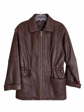 Wilsons Leather Women's Dark Brown Zip-Front Leather Jacket Thinsulate Insulate